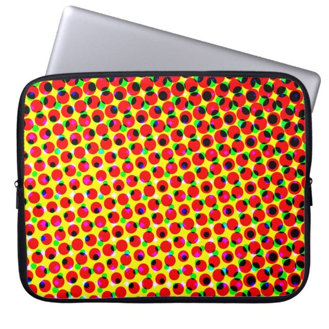  strips kleurrijk halftone backaardabstrac laptop sleeve (Voorkant)