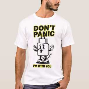Strips Mobiele Oplader: Niet Panikeren Ontwerp T-shirt