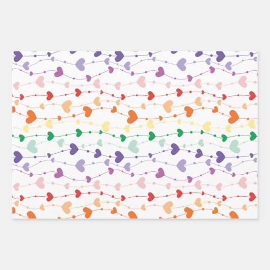 strips regenboog- en hartpatroontrildag inpakpapier vel (Voorkant 2)