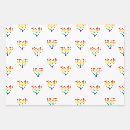  strips regenboog- en hartpatroontrildag inpakpapier vel (Voorkant)