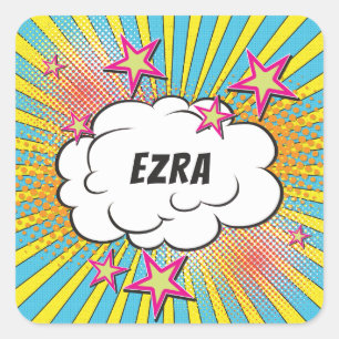 Strips Stripboek Bar of Bat Mitzvah Persoonlijk Vierkante Sticker