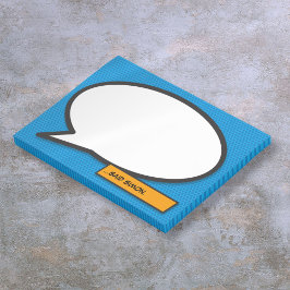Stripsboek Aangepaste naam Spraakballon Blauw Post-it® Notes