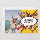 Stripsgewijze wijziging van datum uitgesteld save the date (Voorkant)