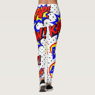 Stripspratbubbles op maat kleur bout wit leggings