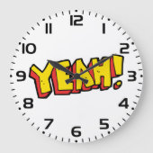 Stripstijl Ja Tekst Grafisch in Vet Geel Grote Klok (Voorkant)