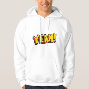 Stripstijl Ja Tekst Grafisch in Vet Geel Hoodie