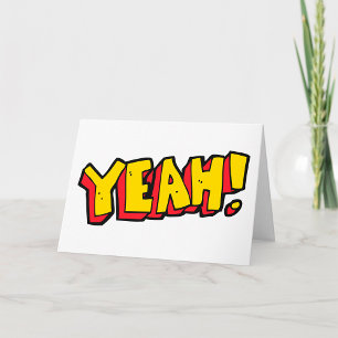 Stripstijl Ja Tekst Grafisch in Vet Geel Kaart