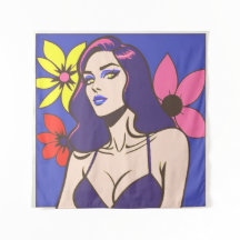 Stripstijl  vrouw Tapestry
