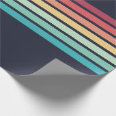Stripte Retro Stripes Patroon Cadeaupapier (Hoek)