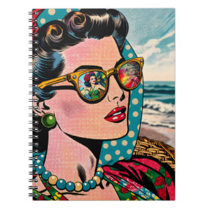 Striptekenstijl Kunst Vrouw die Hula-danser beki Notitieboek