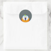 striptekenvogel leuk ronde sticker (Tas)