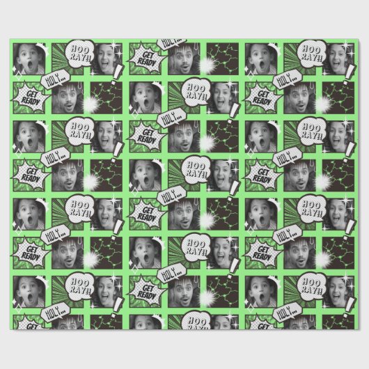 Stripversie Uw Gezicht Wrapping Papier (Vlak)