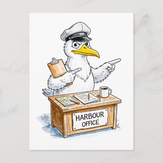 Stripvogel Havenmeester Briefkaart (Voorkant)