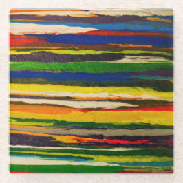 Stripy kleurrijke abstracte kunst onderzetter glazen onderzetter