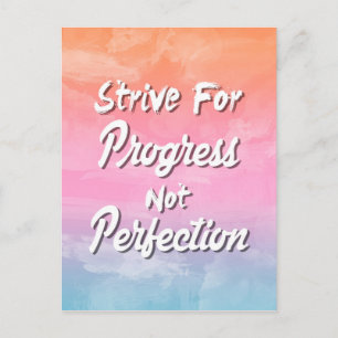 Strive for Progress Not Perfection — Quote Briefkaart