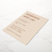 Stro Beige Bruiloft Roos Gouden Folie Invitation Folie Uitnodiging (Gedraaid)