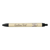 Stro Pet Beige Zwarte Inkt Pen (Voorkant)