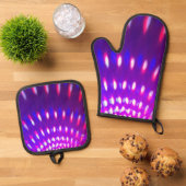 Strobe Light Design Oven Mitt & Pot Houder Set (Top down)