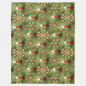 Strohsterne and Candles Fleece Deken (Voorkant)