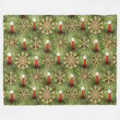 Strohsterne and Candles Fleece Deken (Voorkant (Horizontaal))