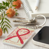Stroke Angel Red Awareness Ribbon Sleutelhanger (Voorkant Rechts)