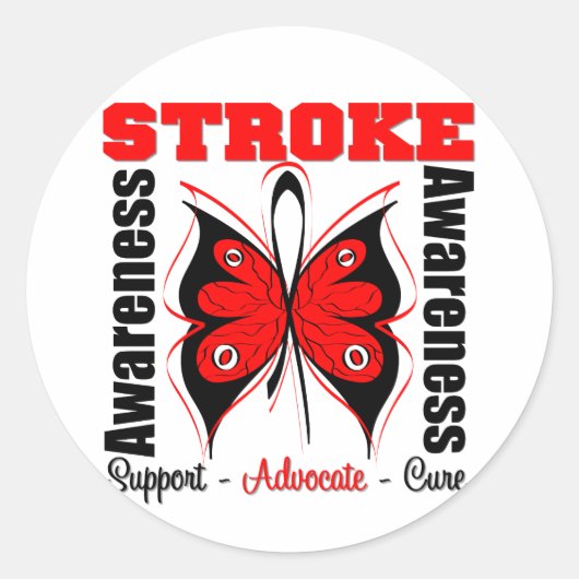 Stroke Awareness Butter Ronde Sticker (Voorkant)