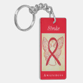 Stroke Awareness Ribbon Guardian Angel Sleutelhang Sleutelhanger (Voorkant Links)