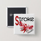 Stroke BUTTERFLY 3.1 Vierkante Button 5,1 Cm (Voorkant /achterkant)