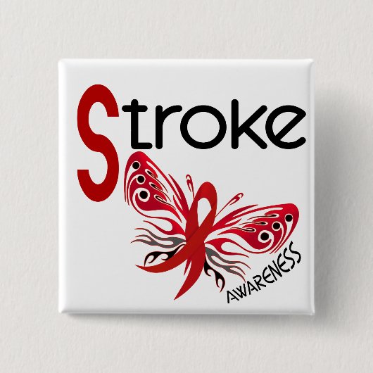 Stroke BUTTERFLY 3.1 Vierkante Button 5,1 Cm (Voorkant)