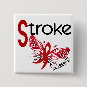 Stroke BUTTERFLY 3.1 Vierkante Button 5,1 Cm
