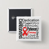Stroke Caregivers Collage Vierkante Button 5,1 Cm (Voorkant /achterkant)