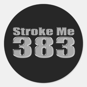 Stroke me 383 zwart ronde sticker