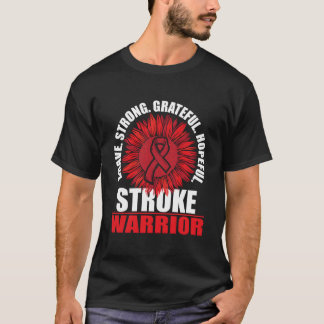 Stroke Warrior Stroke Survivor Red Awareness Ribbo T-shirt