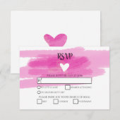 Strokes de peinture simple et cartes RSVP de maria (Devant / Derrière)