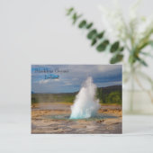 Strokkur Geyser, IJsland, Briefkaart (Staand voorkant)