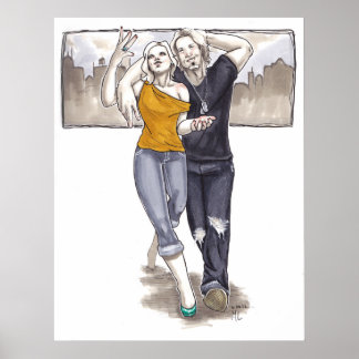 Strol door de stad poster