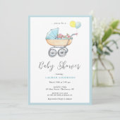 stroller Baby Baby shower Uitnodiging (Staand voorkant)