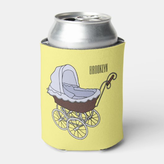 Stroller cartoon illustratie blikjeskoeler (Blikje Voorkant)