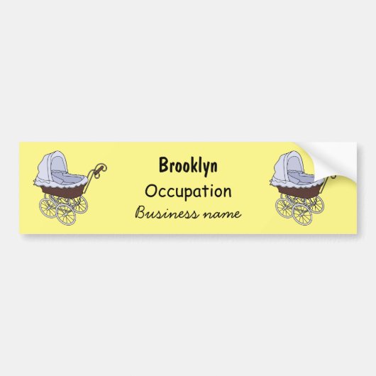 Stroller cartoon illustratie bumpersticker (Voorkant)