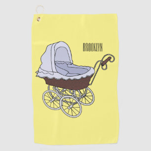Stroller cartoon illustratie golfhanddoek