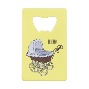 Stroller cartoon illustratie kredietkaart flessenopener