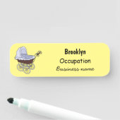 Stroller cartoon illustratie naamplaatje (In situ)