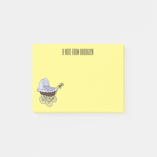 Stroller cartoon illustratie post-it® notes (Voorkant)