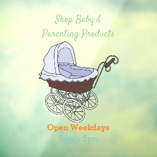 Stroller cartoon illustratie raamsticker