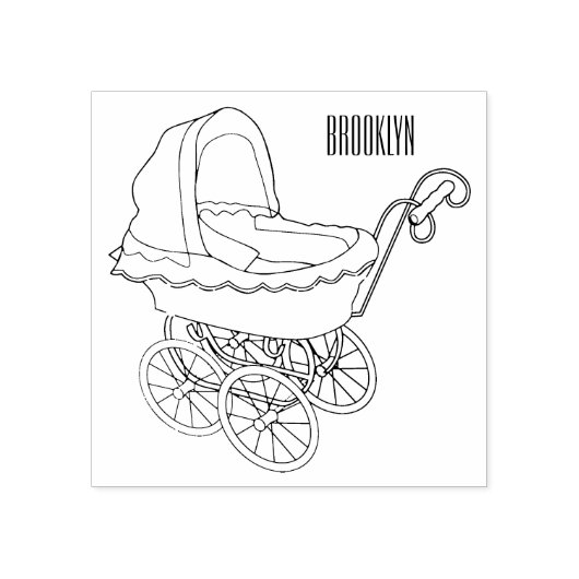 Stroller cartoon illustratie 	rubberstempel (Afrduk)