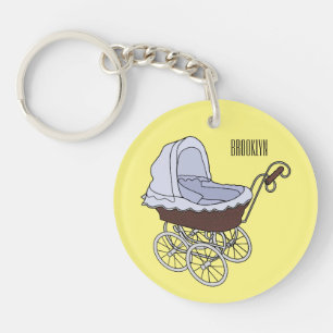Stroller cartoon illustratie sleutelhanger