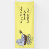 Stroller cartoon illustratie spandoek (Verticaal)