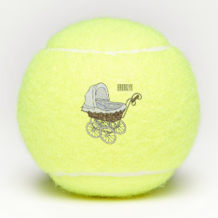 Stroller cartoon illustratie tennisballen