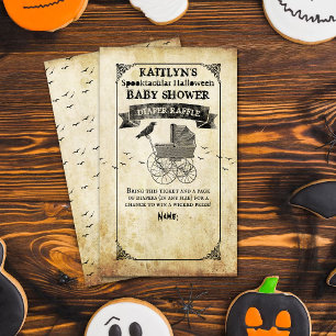  Stroller Halloween Baby shower Diaper Informatiekaartje