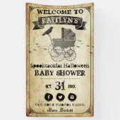  Stroller Halloween Baby shower Welkom Spandoek (Verticaal)